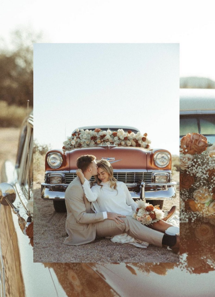 Vintage Car Desert Elopement